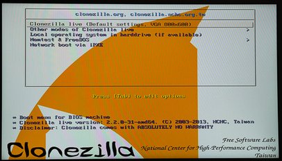 Backup your installation with Clonezilla