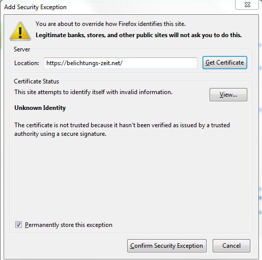 SSL without official certificate and Chrome