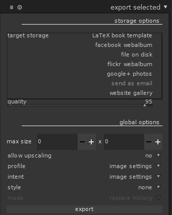 darktable export problem