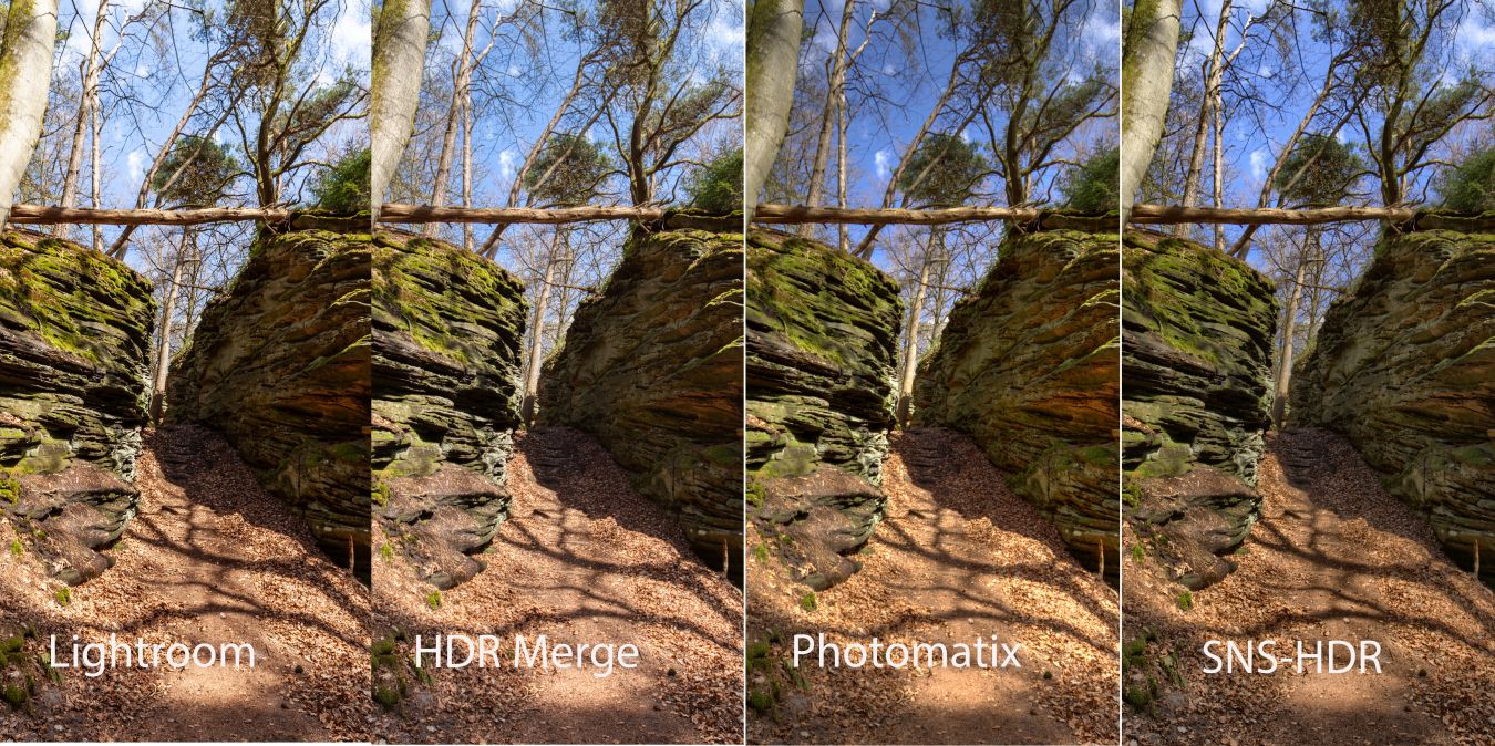 Comparison of HDR Tools HDR Merge, Lightroom, Photomatix and SNS-HDR