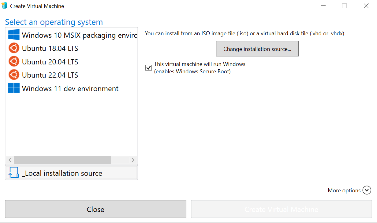 Testing out software under Windows 10 with virtual machines