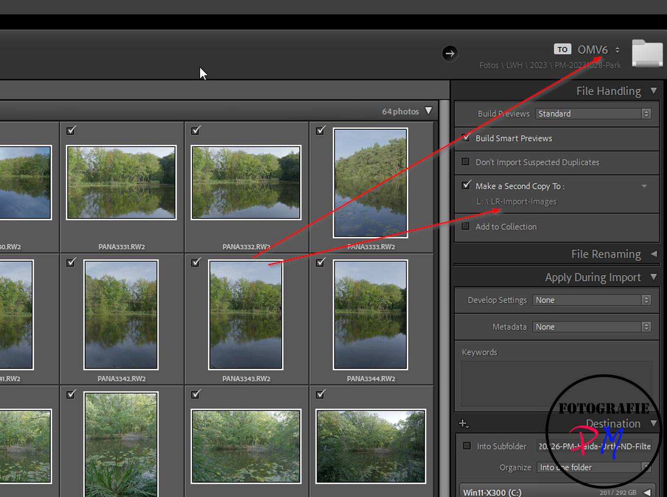 Lightroom backup workflow for images and video clips