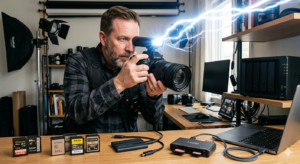 Efficient data backup of photos and videos on the go